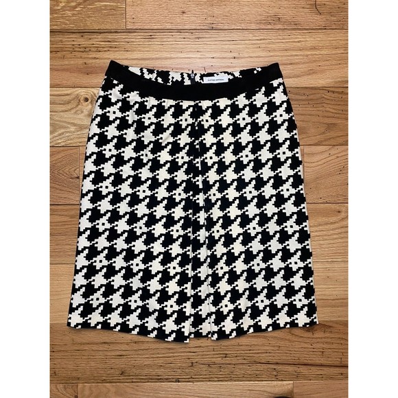 CNC Costume National Dresses & Skirts - Costume National Womens Size 42 US 6 Black Ivory Houndstooth Wool Velvet Vintage